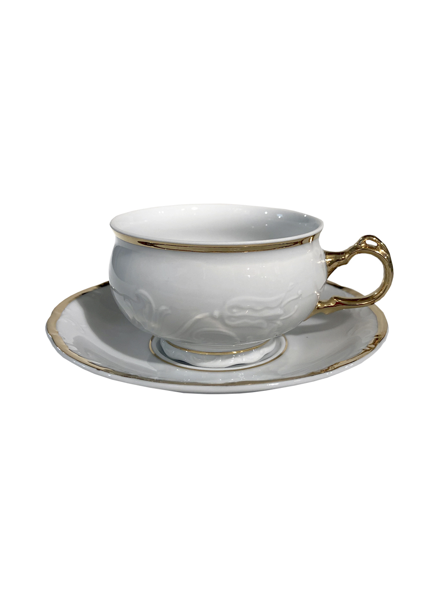 Чашка с блюдцем "Tulip" 320 мл, блюдце 165 мм низкая; декор "Отводка золото"