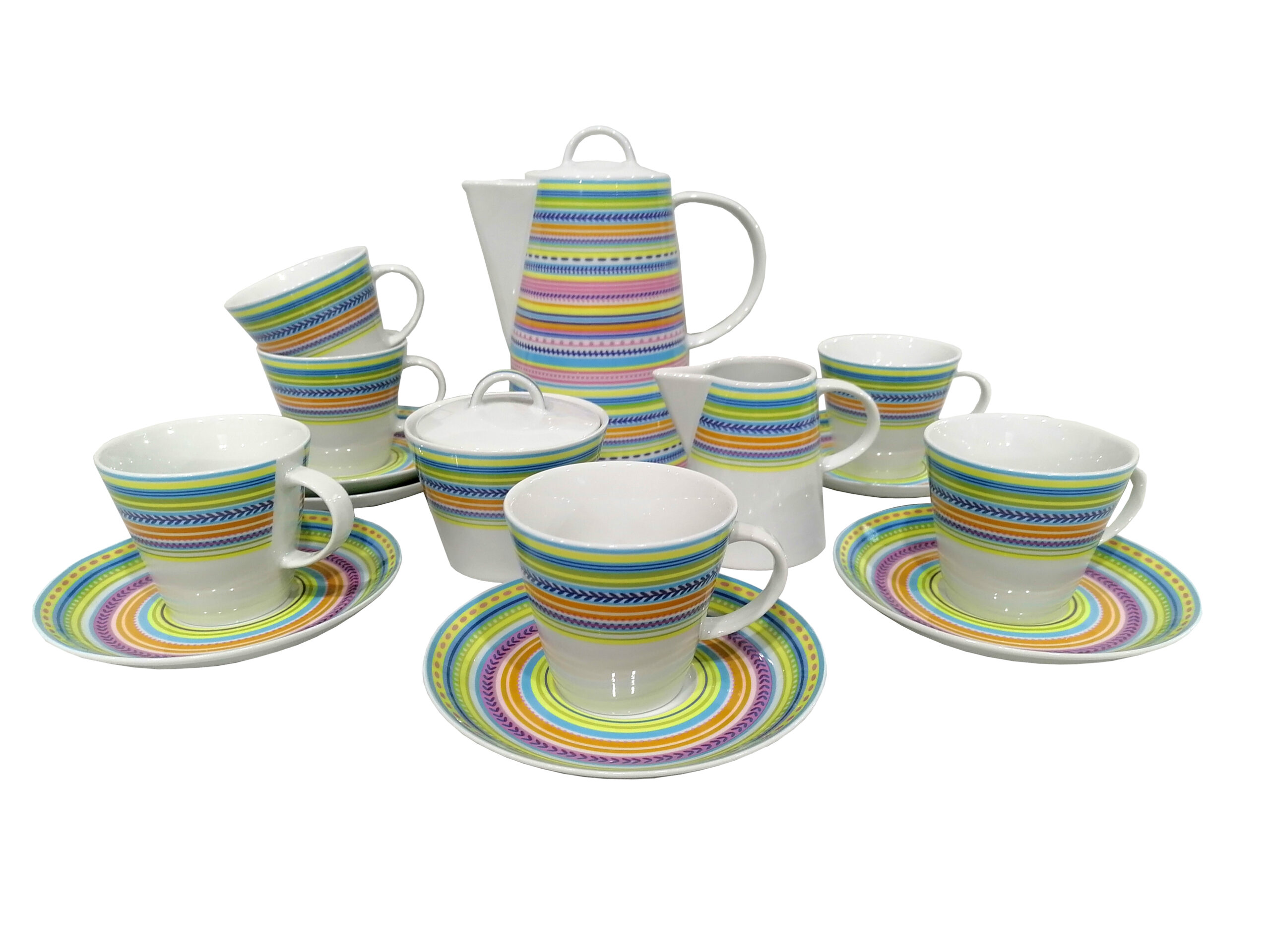 Кофейный сервиз 17/6 "Tom"; декор "Радужное настроение"