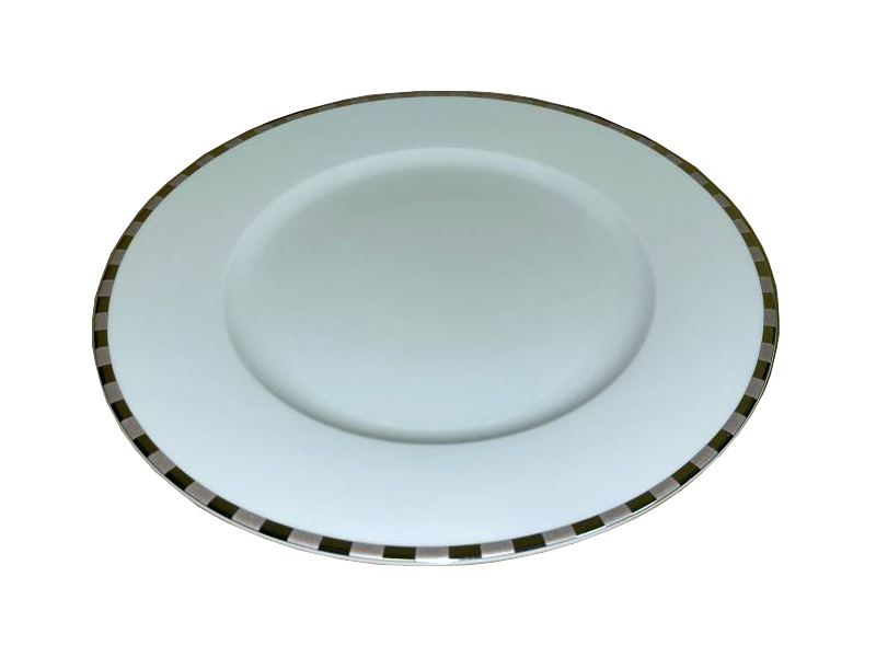 Блюдо мелкое  "Opal" 30 см; декор "платиновые пластинки"