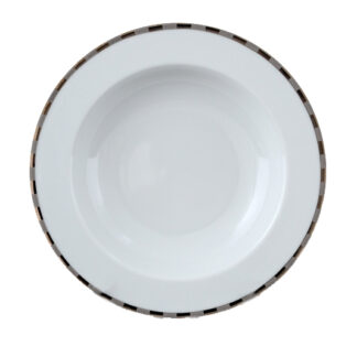 Тарелка глубокая "Opal" 22 см; декор "Платиновые пластинки"