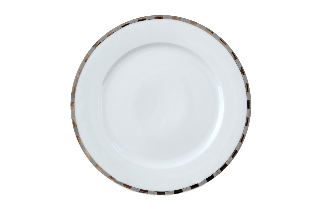 Тарелка десертная "Opal" 19 см; декор "Платиновые пластинки"