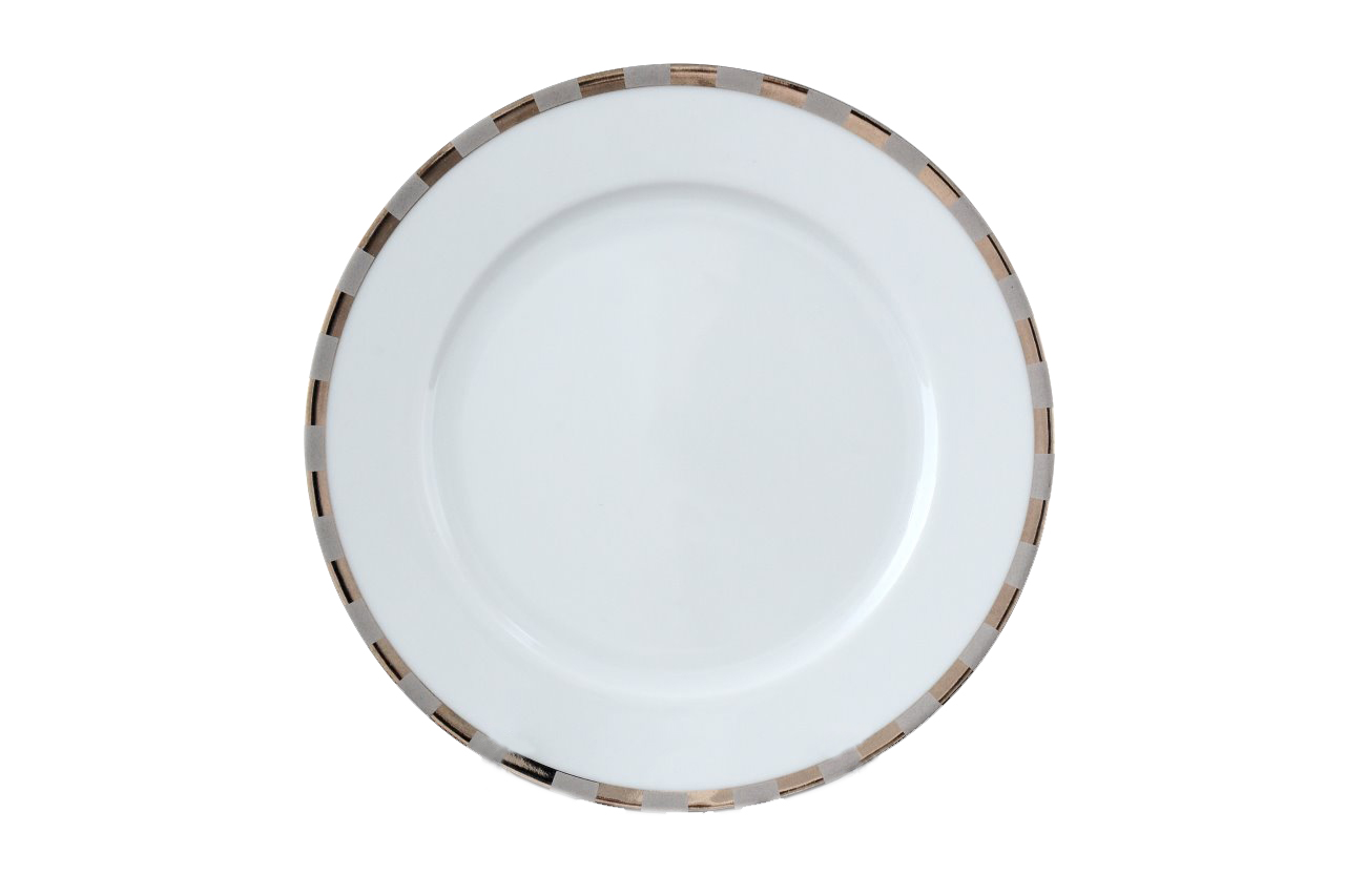 Тарелка мелкая "Opal" 21 см; декор "Платиновые пластинки"