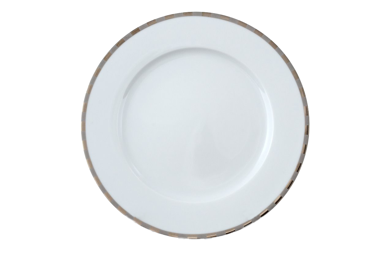 Тарелка мелкая "Opal" 25 см; декор "Платиновые пластинки"