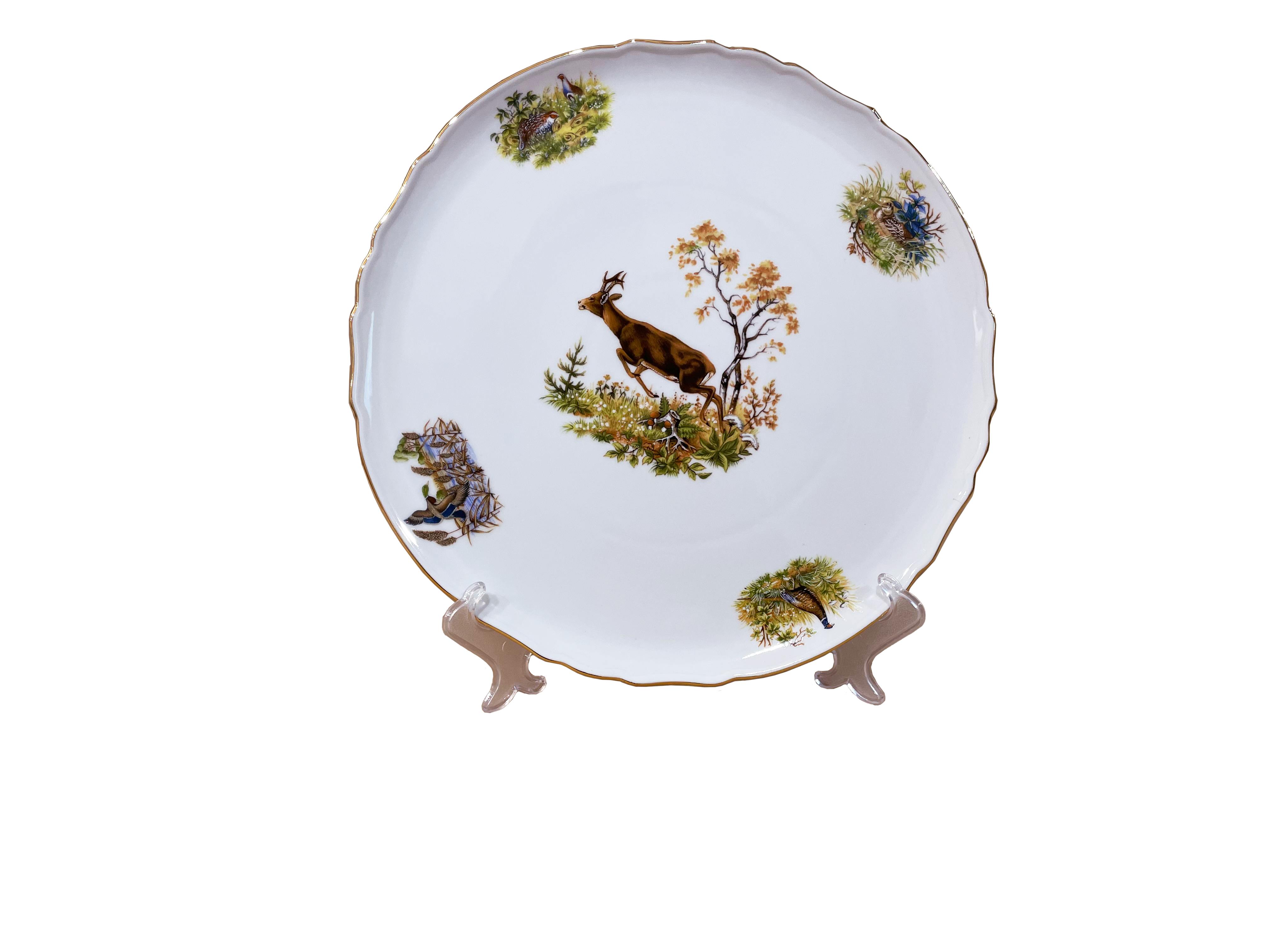 Тарелка для пиццы 32 см , Bernadotte; декор "Охотничьи сюжеты"