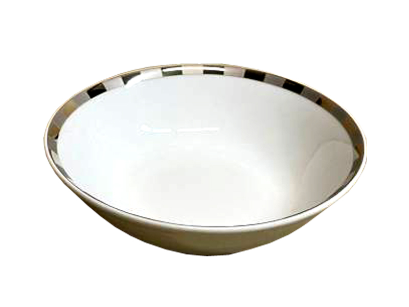 Салатник круглый "Opal" 13 см; декор "Платиновые пластинки"