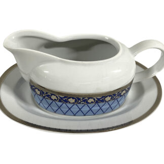 Соусник  400 мл "Cairo"; декор "Сетка на синем, отводка платина"