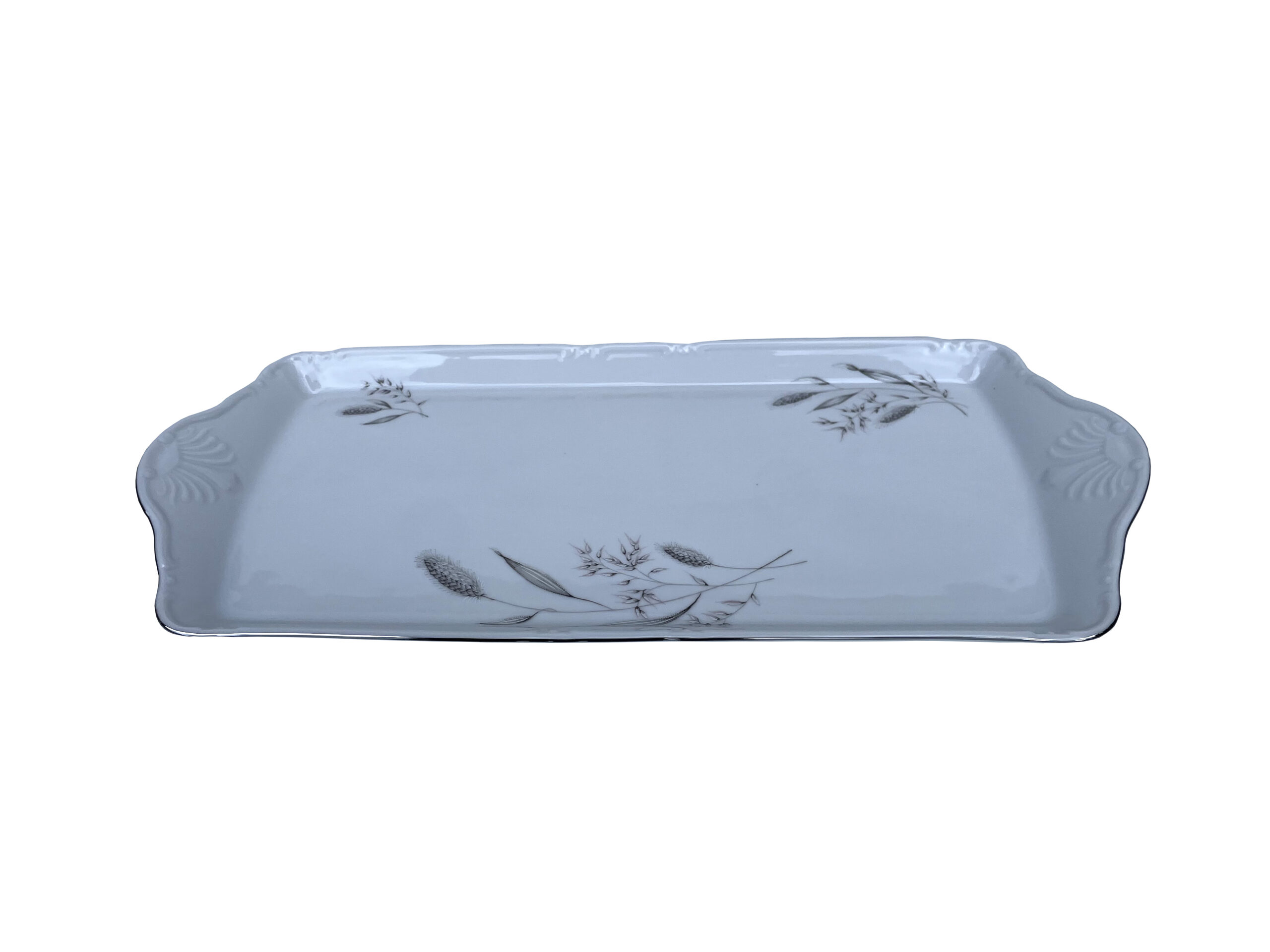 Поднос  39 см "Констанция"; декор "Серебряные колосья"