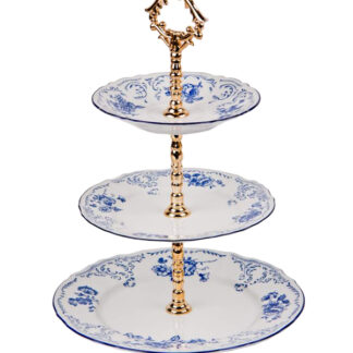 Этажерка 3-х ярусная  (25-19-14), Bernadotte; декор "Синяя Роза"