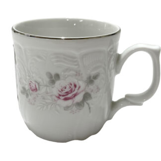 Кружка MUG 250 мл, Bernadotte; декор "Бледные розы, отводка платина"