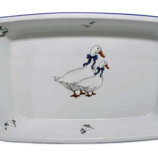 Форма для лазаньи прямоугольная 39,5 см; 2,5л декор "Гуси"; жаропр. Фарфор