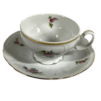 Чашка с блюдцем 205 мл, блюдце 155 мм (большая ручка), Bernadotte; декор "Мейсенский букет"