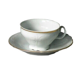 Чашка с блюдцем 205 мл, блюдце 155 мм (большая ручка), Bernadotte; декор "Отводка золото"