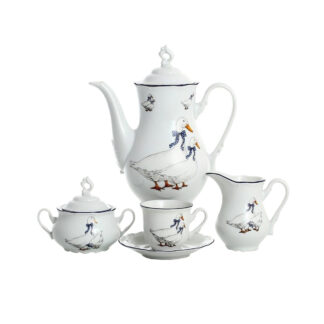 Кофейный сервиз  17/6 "Констанция"; декор "Гуси"