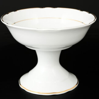 Салатник круглый на ножке 23 см "Констанция"; декор "Отводка золото"