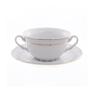 Чашка с блюдцем для супа 335 мл, блюдце 170 мм "Констанция"; декор "Отводка золото"