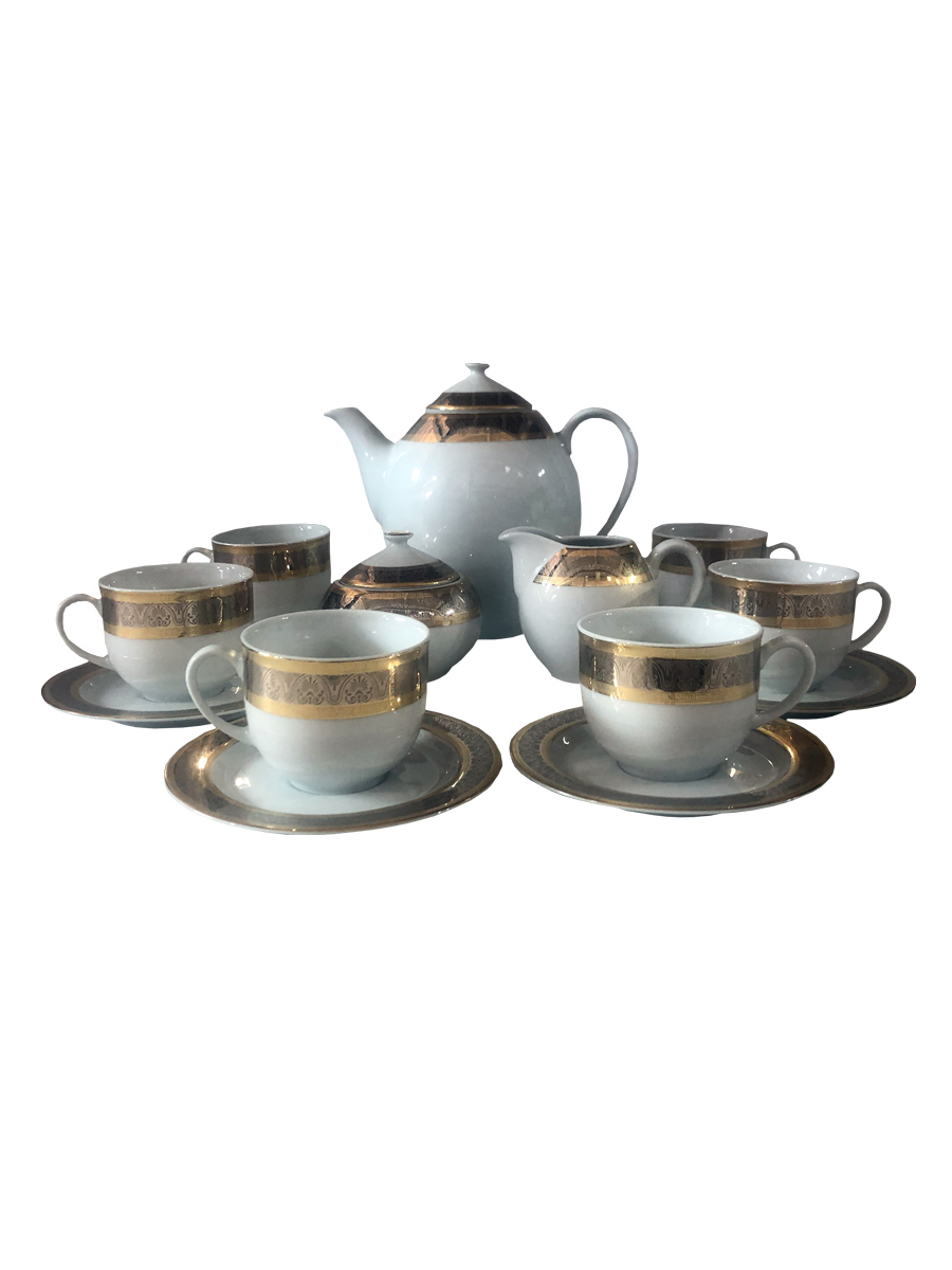 Кофейный сервиз "Opal" 17/6; "Широкий кант, платина золото"